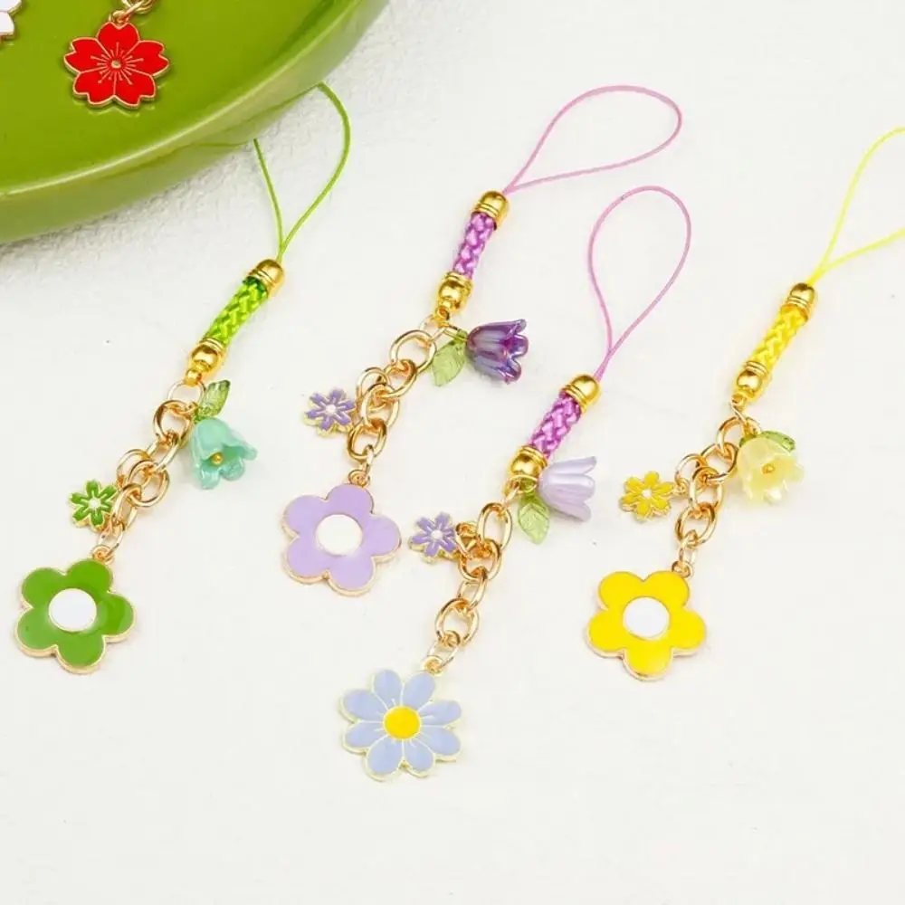 Милый цветок для чехла для мобильного телефона, брелок для телефона, цепочка для телефона