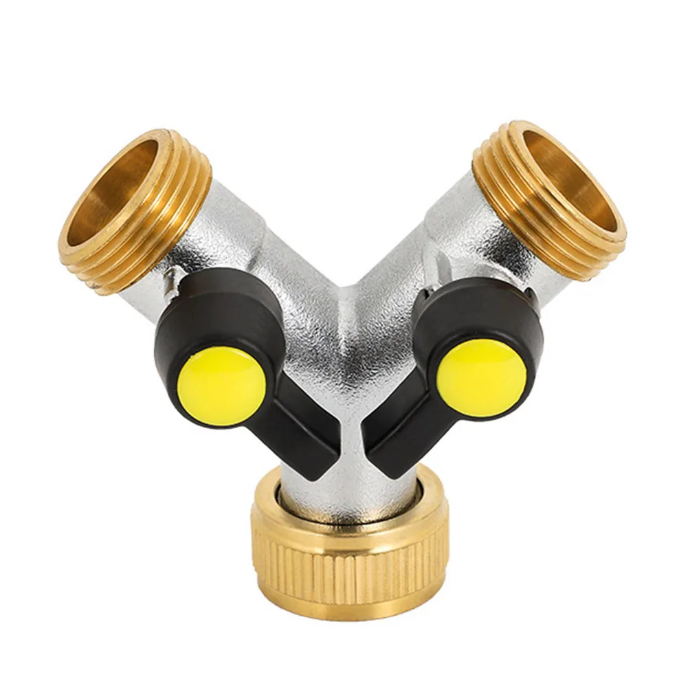 

Brass Hose Connector 3 4 Inch Brass Garden Hose Splitter Wear Resistant 304 Stainless Steel Handles Energy Efficient Rust Proof