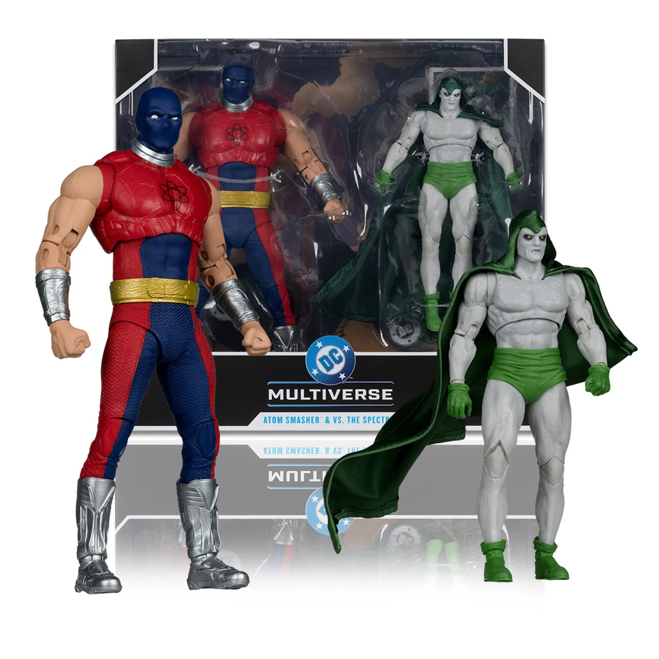 McFarlane Toys Atom Smasher kontra. Figurka akcji Spectre (JSA: Black Vengeance) 7 cali, zestaw 2 sztuk, model z serii DC Multiverse