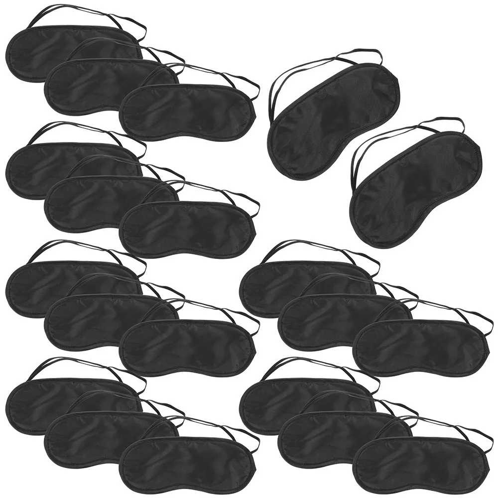 

20pcs Disposable Eye Masks Comfortable Sleep Shades Black Polyester Bulk Blindfolds for Travel Home Office Eye Covers