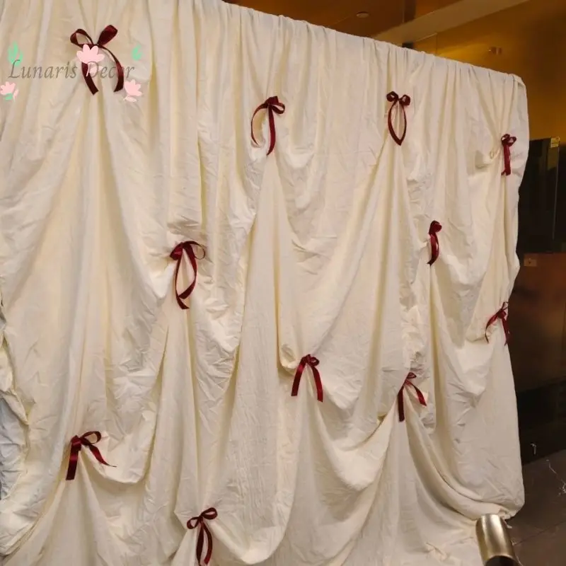 Internet celebrity creamy birthday party native cloth pleated wedding vintage dessert table cloth mantle arrangement