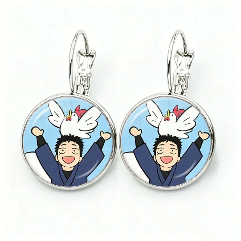 Cute Cartoon Girl Marin Kitagawa Glass Cabochon Anime My Dress Up Darling French Hook Earrings Drop Earrings Jewelry Gifts