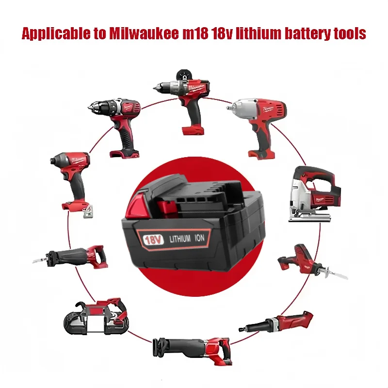 18V, 12800mAh pro Milwaukee M18 akumulátor, nabíječka, BR, XC, M18B5, 48-11-1860, vestavěná baterie 18650 - náhled 5
