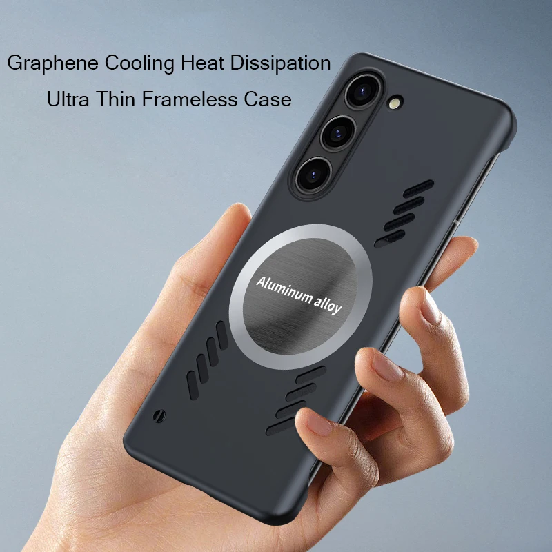 Ultra Thin Frameless Phone Case Suitable For Samsung S23 Ultra S22 Plus S21 S20 Luxury Graphene Cooling Magnetic Phone Case