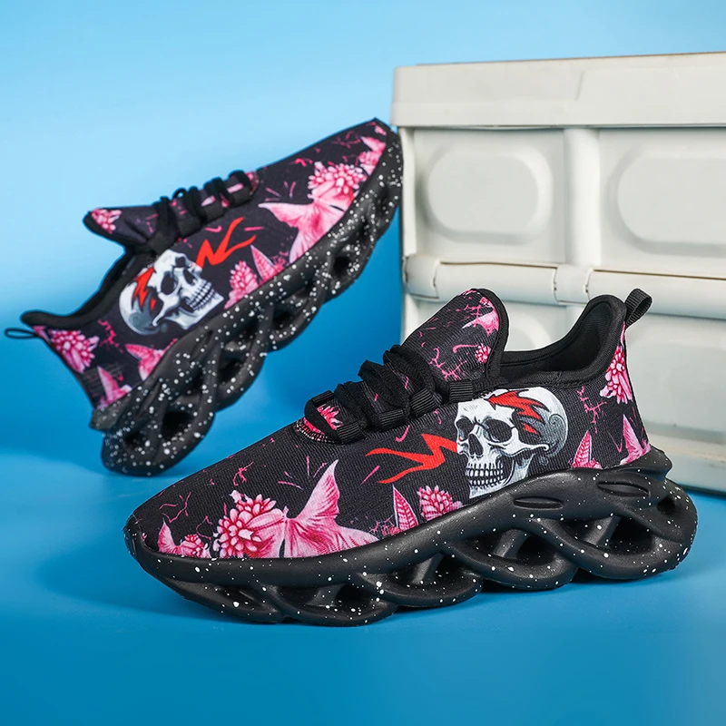 

Women Breathable Mesh Running Shoes Fashion Printing Soft Tennis Flat Shoes for Ladies Slip-on Platform Footwear Sports Shoes