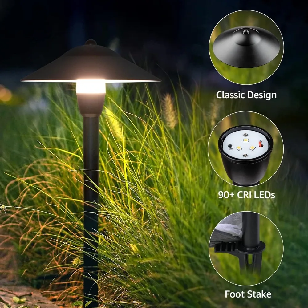 LED Low Voltage Landscape Lights 3W Cast-Aluminum Low Voltage 12-24V Waterproof Lights  12 Pack 3000K Landscape Lighting