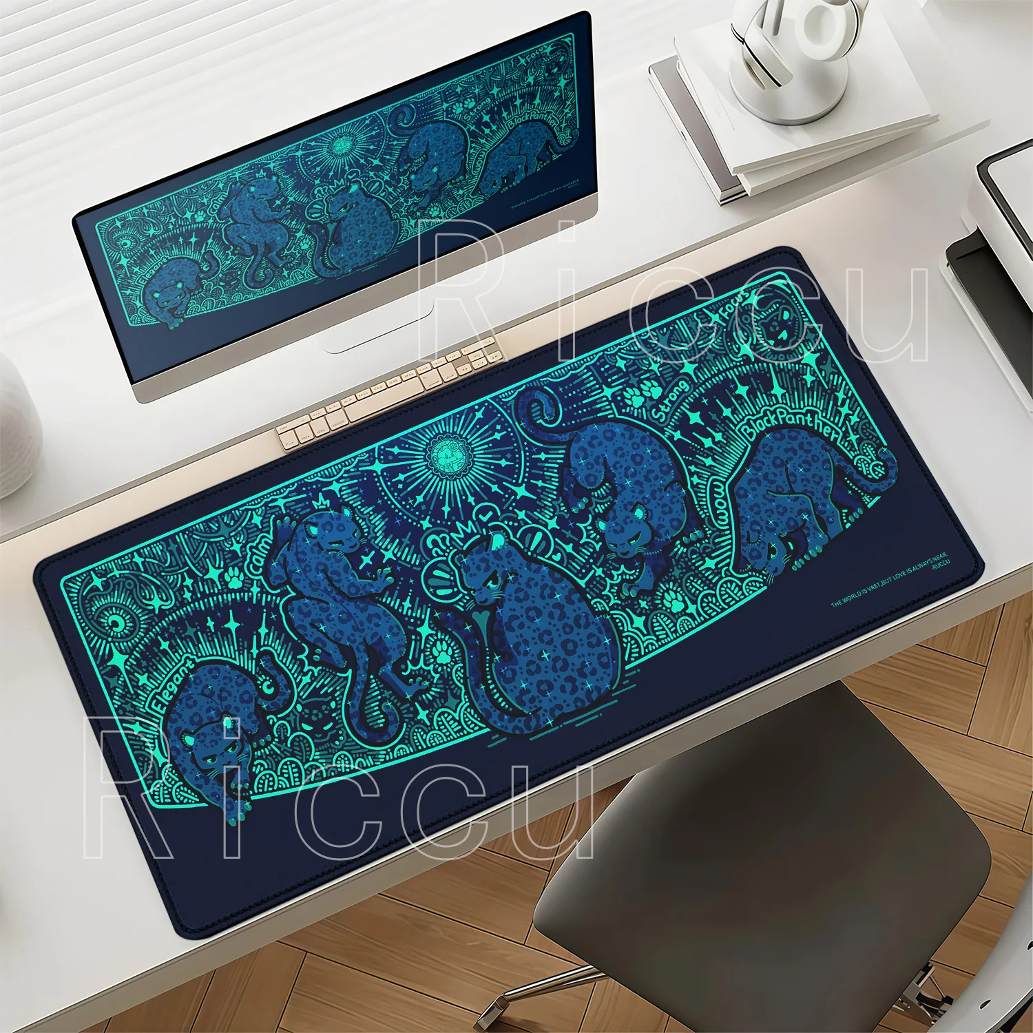 Leopard Cartoon Mouse Pad Office Accessories Gaming Overlock HD Printing Anime Cute Mousepad Non-slip Base Esports XXL Desk Mat