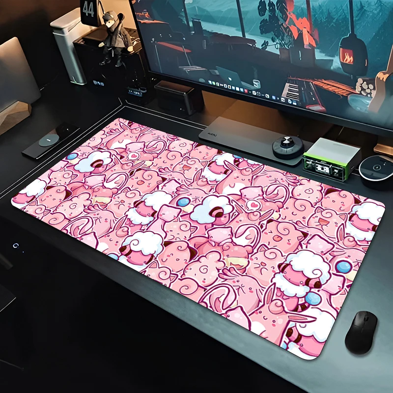 Tapis de Souris Populaire Grand Format pour Ordinateur Portable, Tapis de Bureau Étendu en Caoutchouc, Tapis de Souris Pokémon, Accessoires Gamer Antidérapants, Tapis de Souris Gaming Esports