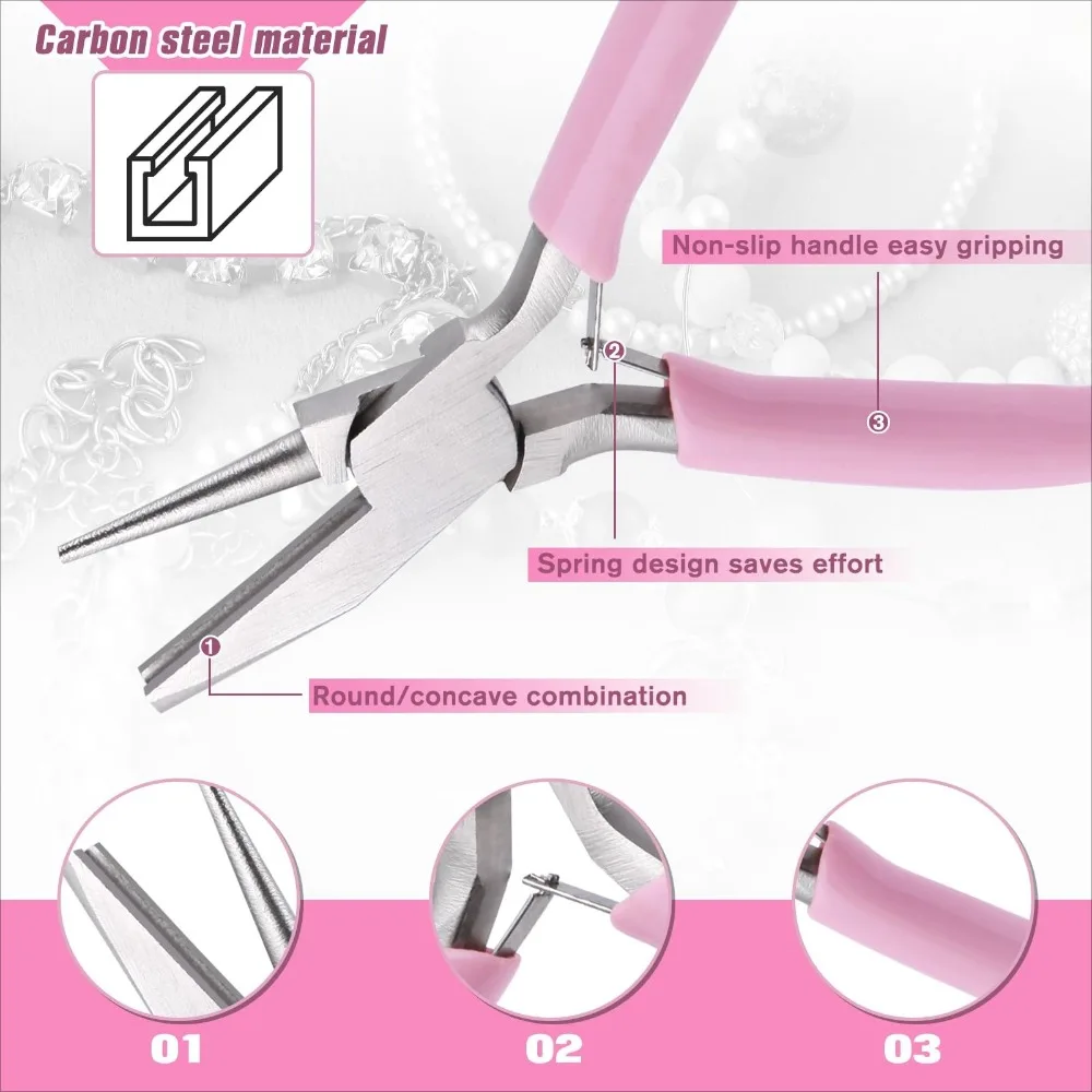 Multi-Functional Durable Metal Manual Needle-Nose Pliers, with a Semi-Circular Design,for Jewelry Making,Sturdy Structure