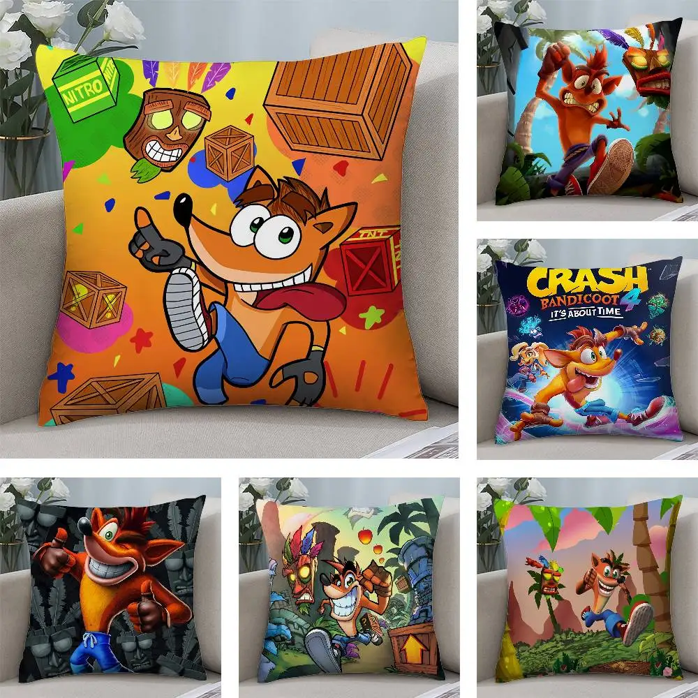Jogo c-crash b-bandicoot fronha quadrada dupla face impressão capa de almofada para sofá casa decoração do quarto presente