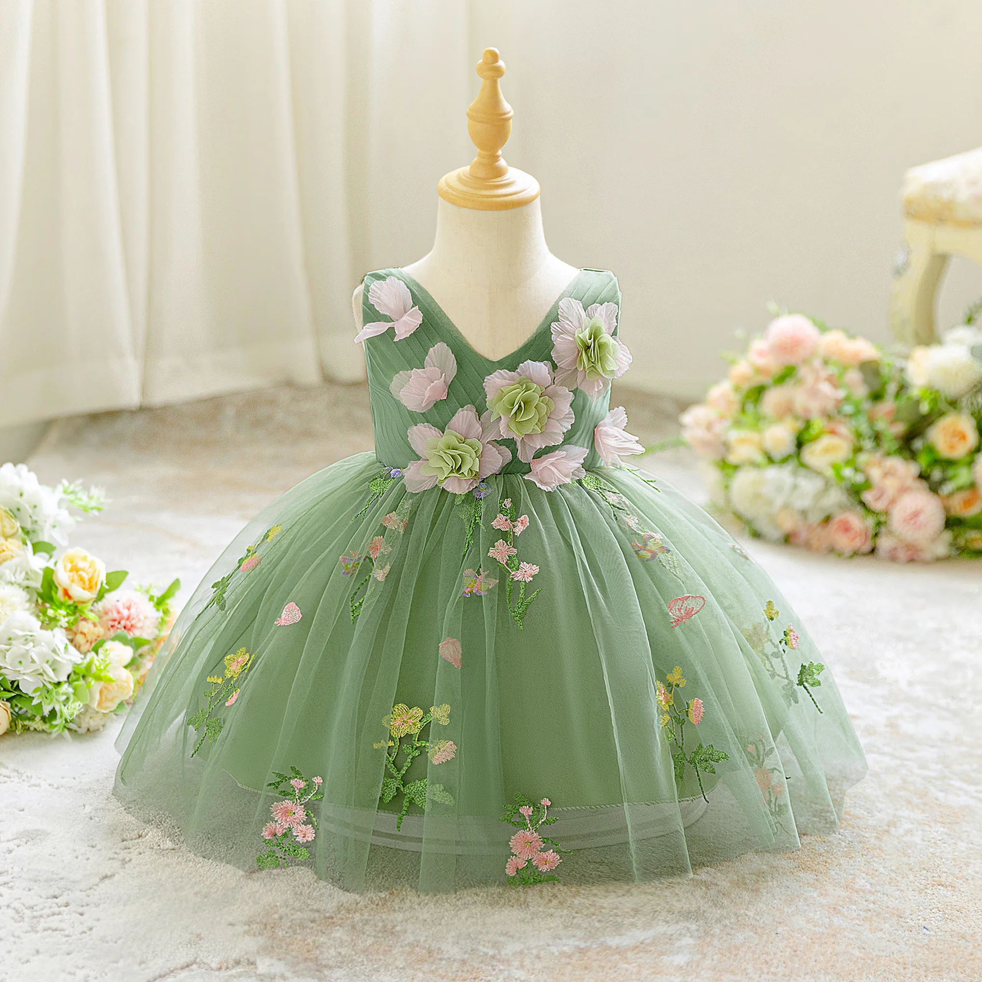 Yaz Çiçek Partisi Bebek Kız El - Toddler Girl Tulle Party Dress incelemesi ve fiyatı