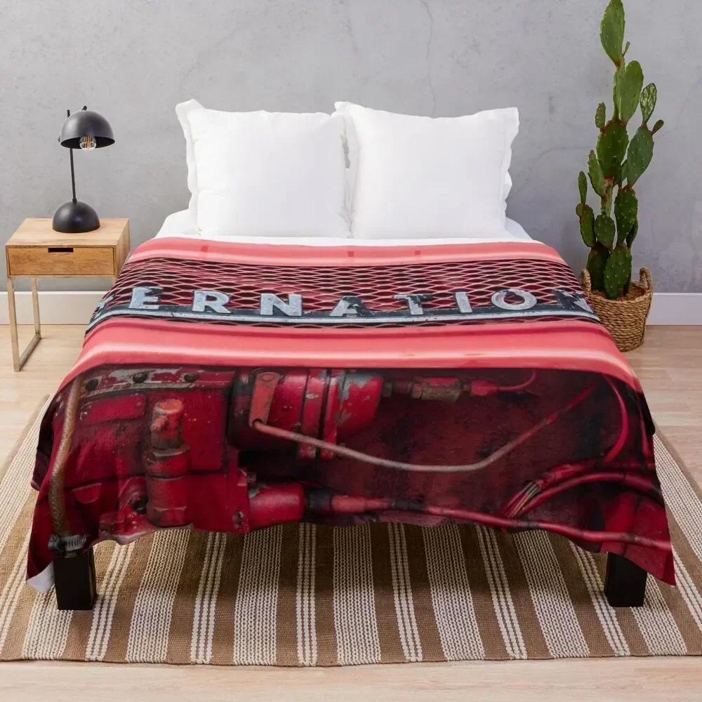 

Vintage International Tractor Badge Throw Blanket halloween Comforter Baby Blankets