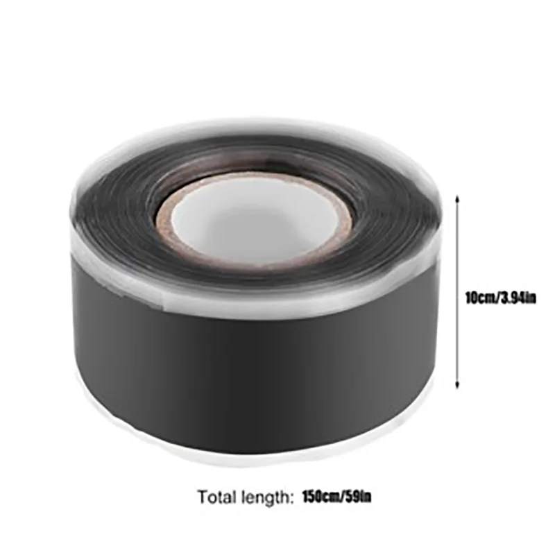 1.5Meter Multi-Purpose Self-Adhesive Strong Black Rubber Silicone Repair Waterproof Bonding Tape Rescue Self Fusing Wire pluggin