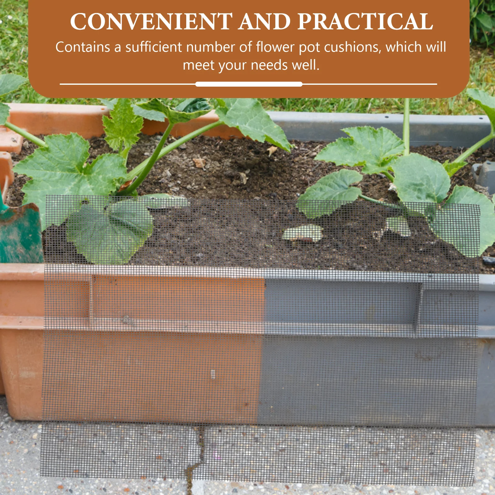 

5 Pcs Black 20x30cm Anti Sprouting Mesh Pad for Flower Pot Bottom Hole Drainage Planter Bonsai Succulent Soil Preventor