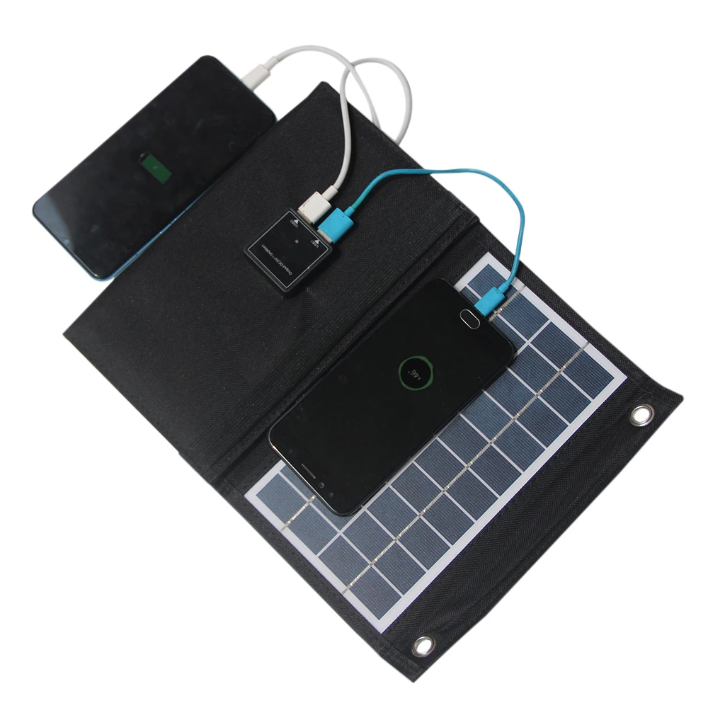 30w 5v dobrável carregador solar portátil 5v saída usb dupla à prova dwaterproof água dobrável painel solar carregador de bateria para o telefone móvel