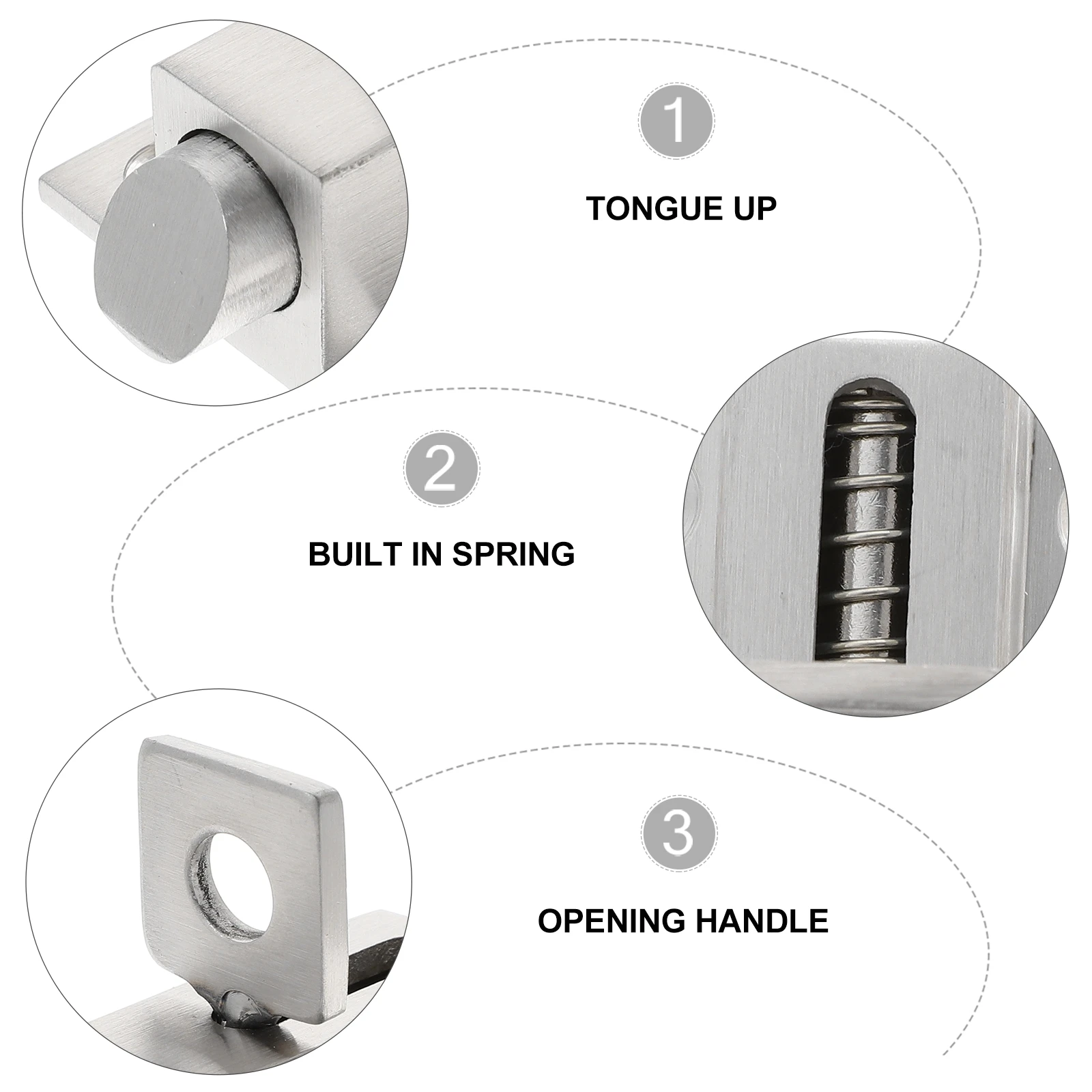 1pc Stainless Steel Door Window Latch Lock Security Slide For Gate Cabinet Fence Bathroom Bar Spring Bolt Hardware Accessory
