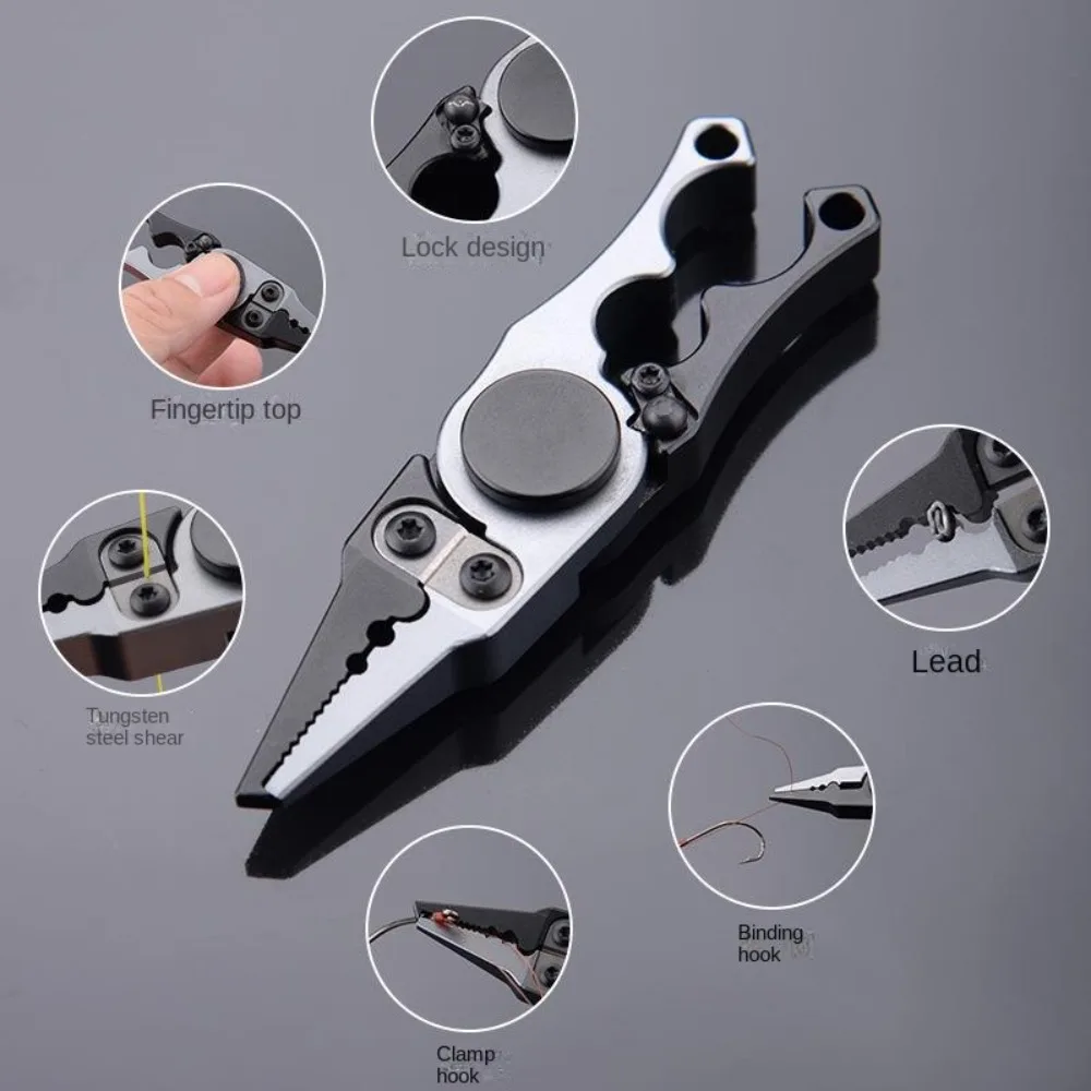 Aluminum Alloy Fishing Pliers Scissors Gold Black Blue Pliers Fishing Hook Remover Multi Functional Fishing Clamp Fishing