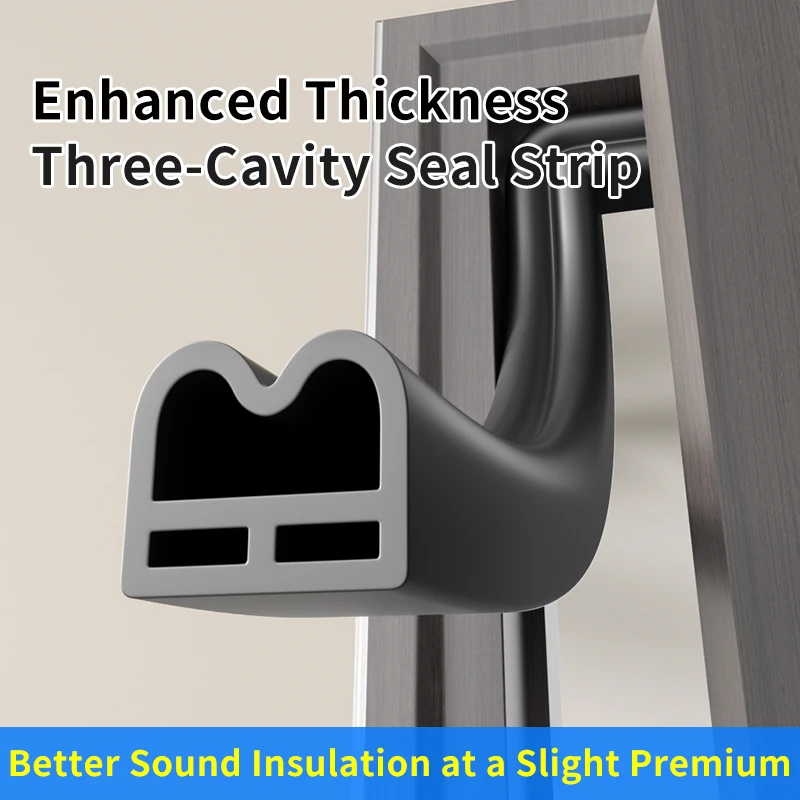 

Upgraded 3 Cavity Automotive Seal Strip M Shaped Soundproof Insulation Rainproof and Easy to Install for Vehicle Doors