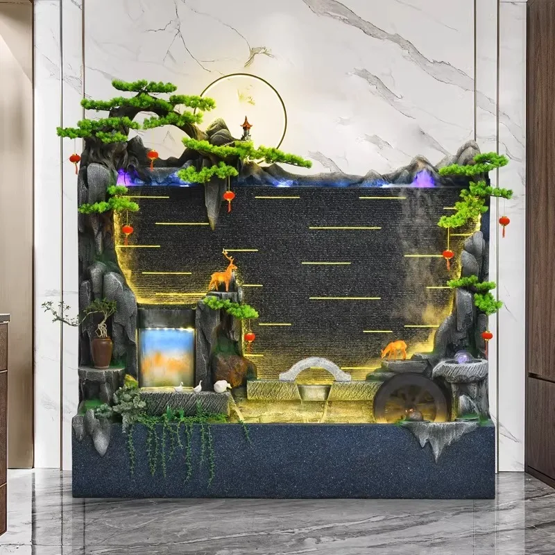 

Living Room Fish Tank Water Curtain Screen Floor Decoration Courtyard Water Wall Decoration