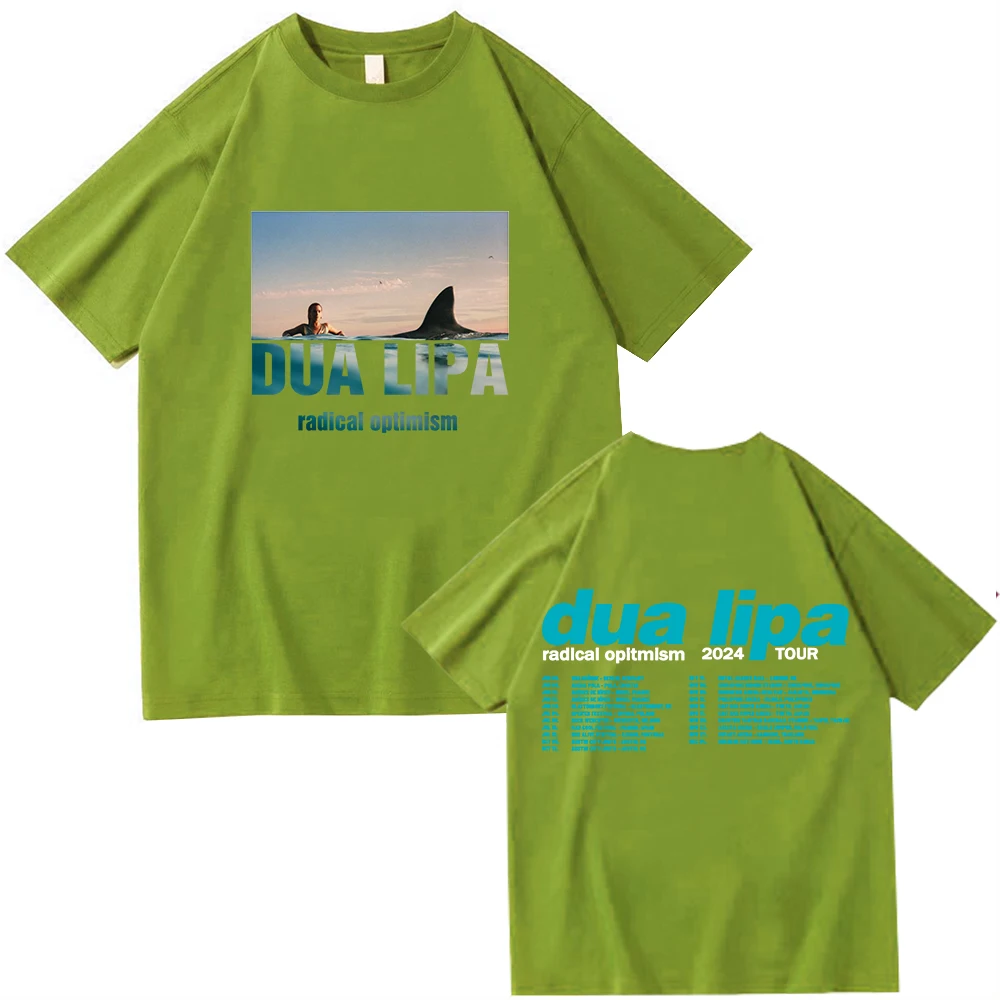 Dua 2024 Lipa Radical Optimism Tour T-shirt O-Neck Short Sleeve Shirts Fans Gift