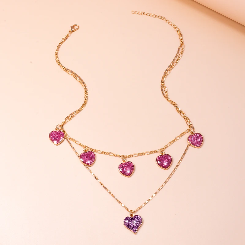 Aihua Boho Gold Farbe Rotes Herz Kirsche Halskette Romantische Süße Einfache Schlüsselbein Halsketten für Frauen Kragen Mode Schmuck Geschenke – Detail 12