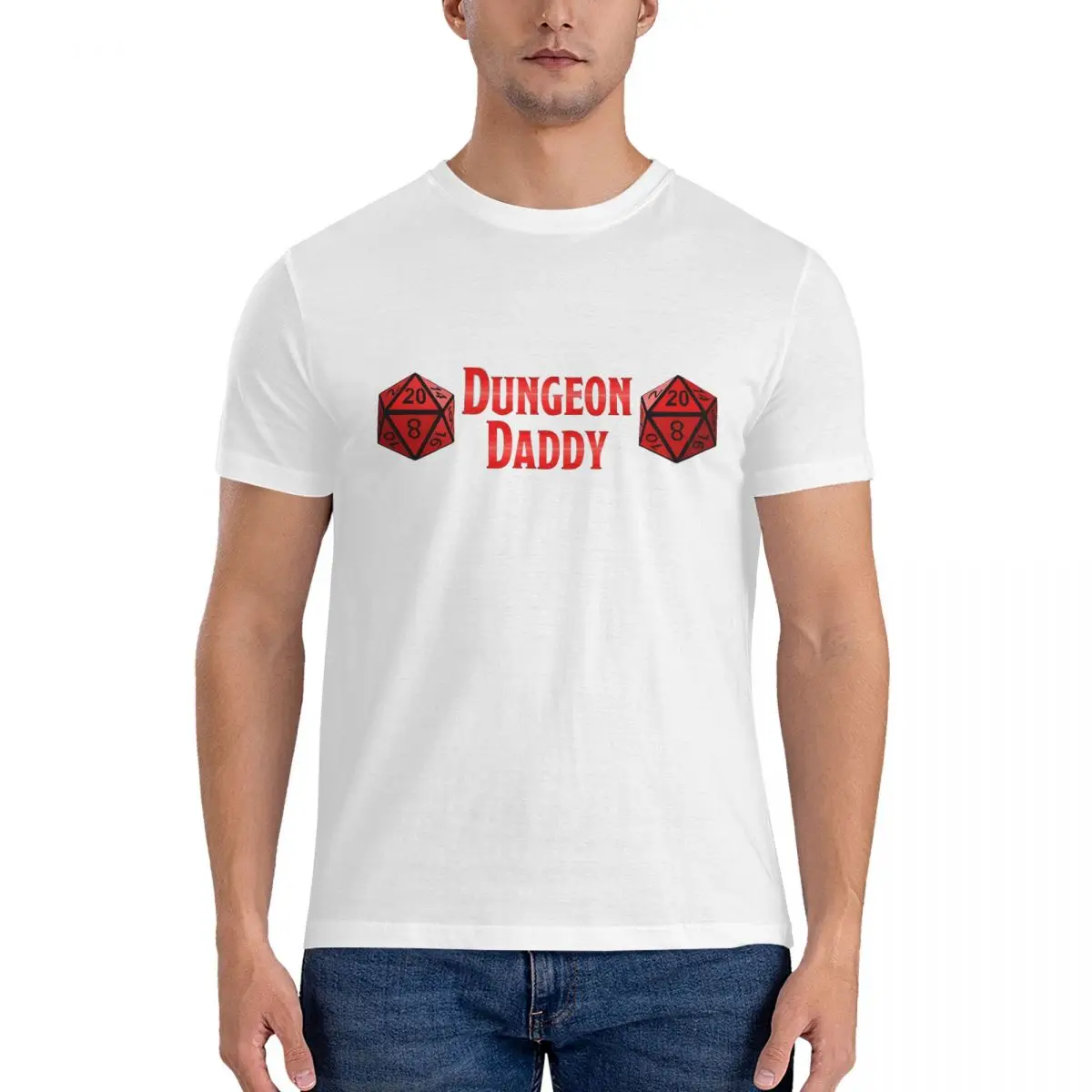 Cool Roll Dungeon Dragon T Shirts for Men Cotton Novelty T-Shirts Round Neck D-DnD Tee Shirt Short Sleeve Clothes Unique