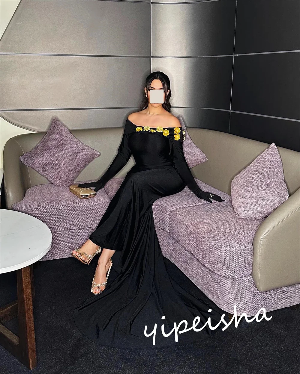 Ball Dress Saudi Arabia Prom Satin Flower Celebrity Mermaid Off-the-shoulder Bespoke Occasion Gown Long Dresses