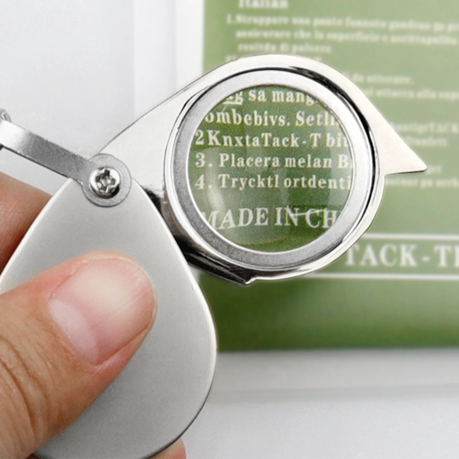 

20-кратный складной брелок-лупа для чтения и ювелирных изделий, оптические линзы с покрытием, лупа, карманный прицел для ремонта часов и