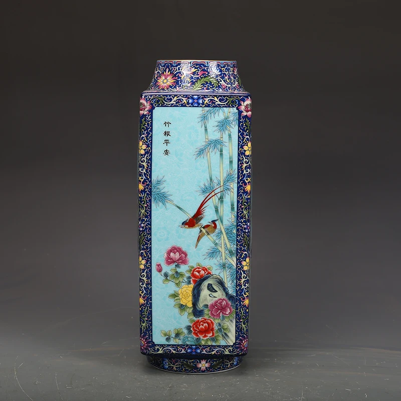 

Rare Qing Dyansty porcelain pastels flower&bird bottle,Hand-painted crafts,Free shipping