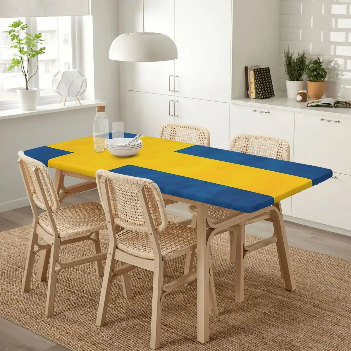 Sweden Swedish Flag Custom Rectangular Tablecloth Waterproof Table Cover for Festival Party Decorations Table Cloth