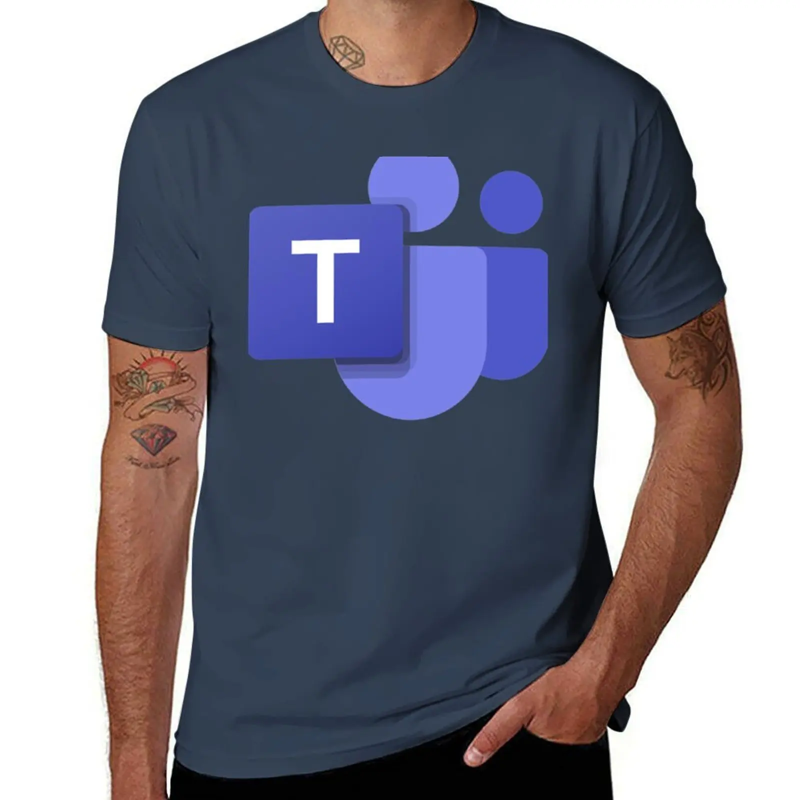 

Microsoft teams blue logo T-Shirt man tshirt men t shirt cotton 100% t shirt man luxury T-Shirt