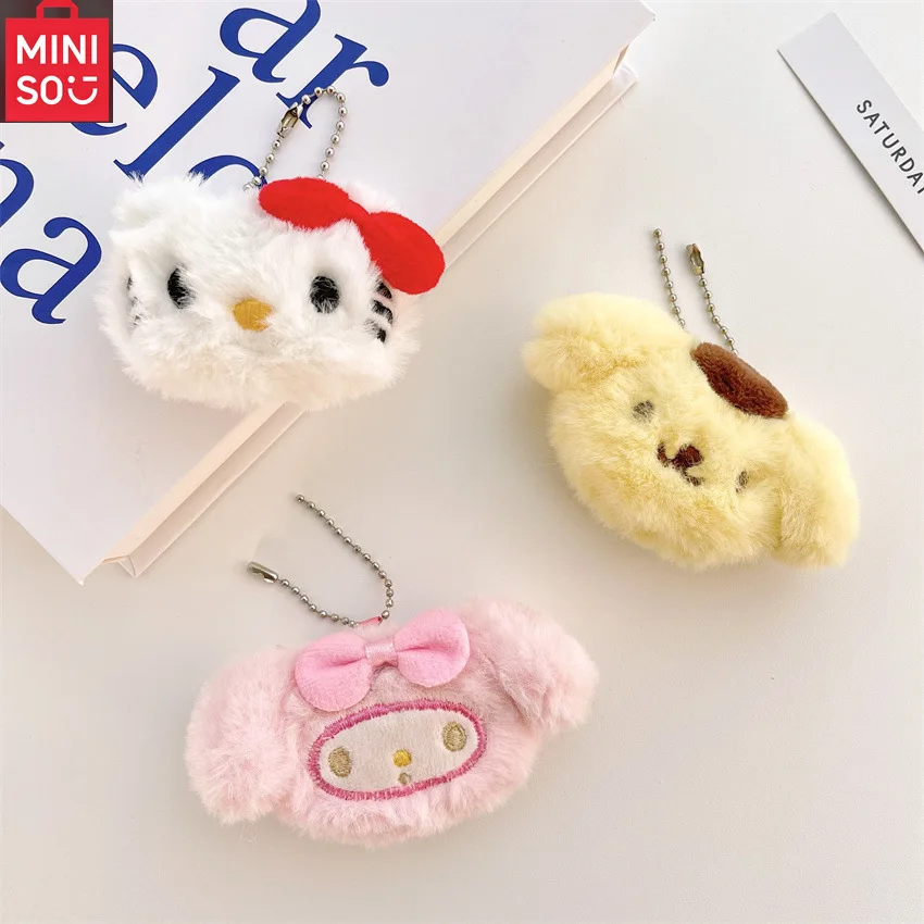 Sanrio Plush Keychain My Melody Pom Purin Hello Kitty Cartoon Animal Plush Key Chain Bag Pendant Backpack Decoration