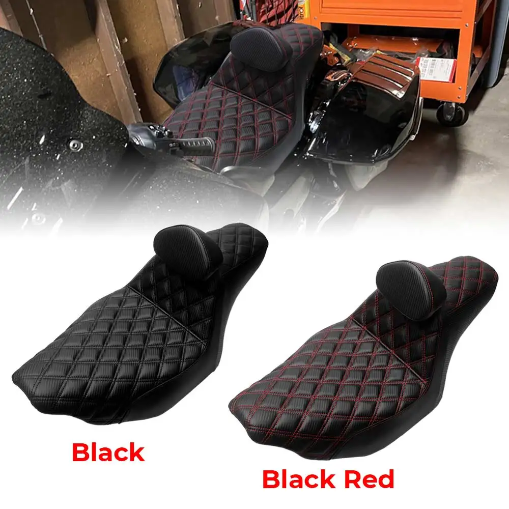 

Motorcycle Rider Seat With Backrest For Harley Touring Fltrxst/Se Fltrx/L Flhxst/Se Flhxu/L Flhxlse/I 2023-2026 Black Red /Black