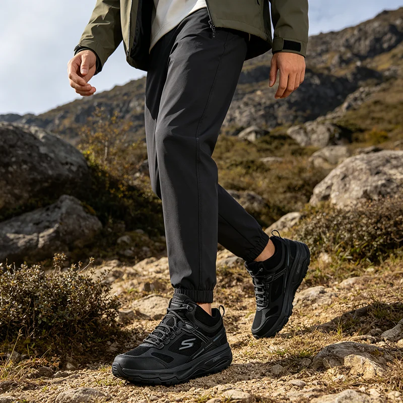 

Официальные оригинальные мужские кроссовки Skechers, полностью черные, дышащие, с амортизацией, износостойкие, 220920C-BBK