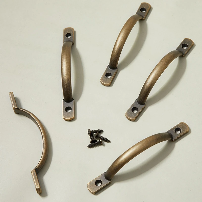 Antiker chinesischer Massivmessinggriff, altmodischer Holztürschubladenknopf, Retro-Knöpfe in antiker Bronzefarbe, kleiner Türgriff – Detail 1