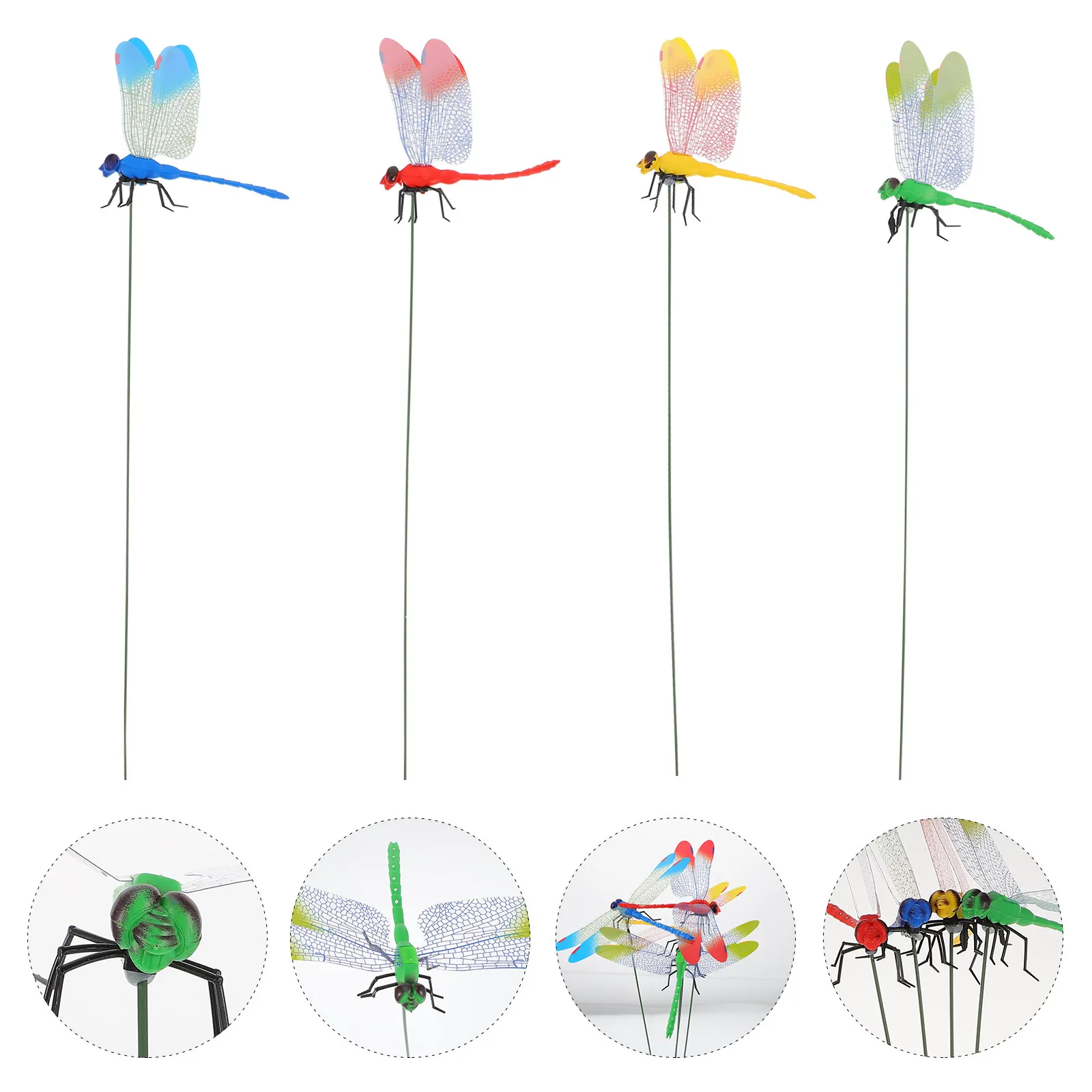 

8Pcs Dragonfly Shape Decor Creative 3D Cartoon Garden Ornaments for Home Office Kitchen Decoration Lifelike Dragonfly Design