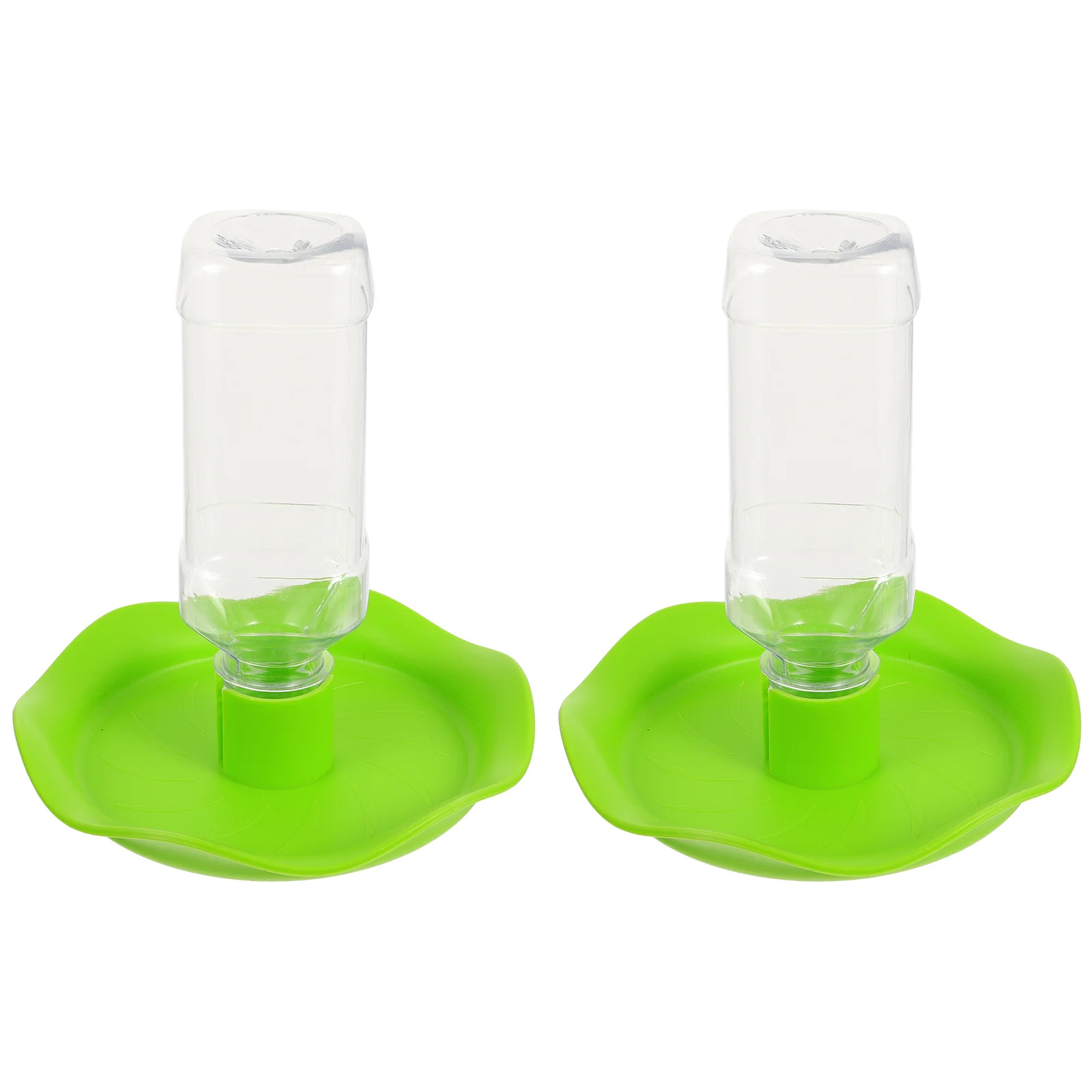 

2Sets Reptile Lotus Leaf Water Basin Durable Nonporous Smooth Surface Prevent Spill Pet Feeding Supplies Lizard Water Basin