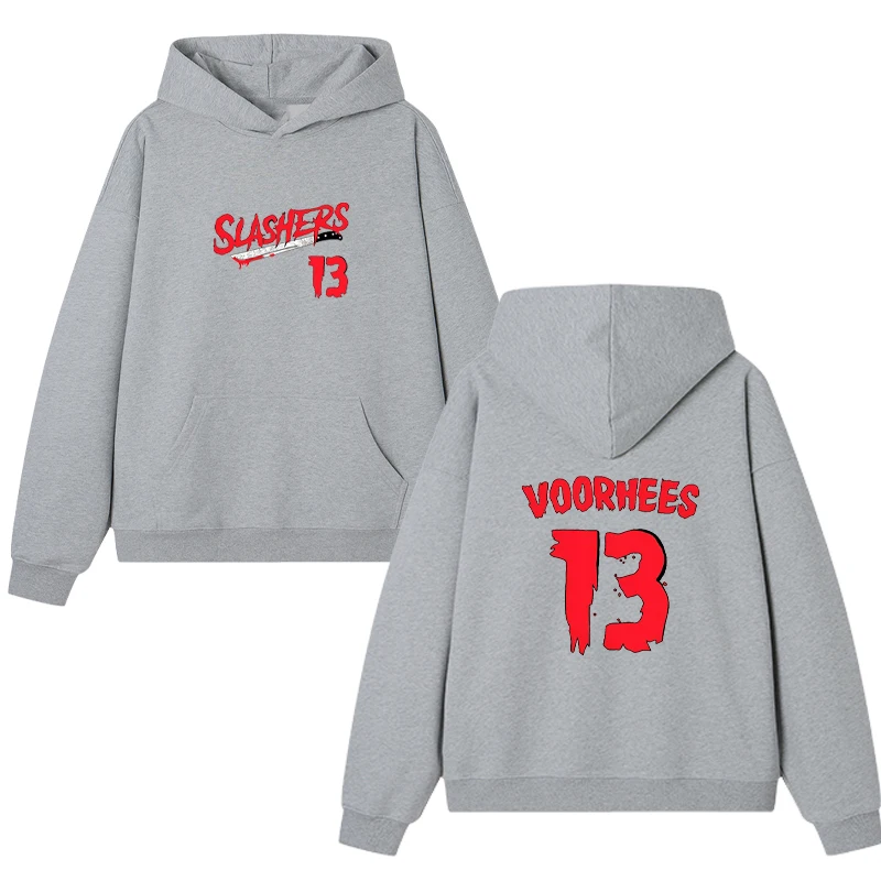 Friday 13th Double Sided Printed Hoodies Men women Long Sleeve Sweatshirt Fashion Fleece Pullover vintage streetwear tops Unisex