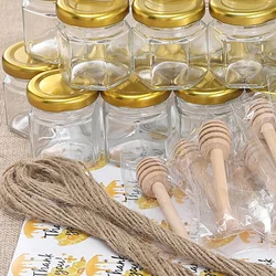 20pcs Mini Honey Jars 1.5 oz Glass Honey Jars,Perfect for Baby Shower,Wedding Favors,Party Favors