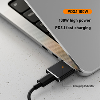 100W Replaceable Magnetic 3 Adapter with LED Indicator PD3.1 Type-C Female To Magnetic 3 Adapter 5A 20V for MacBook Air/Pro