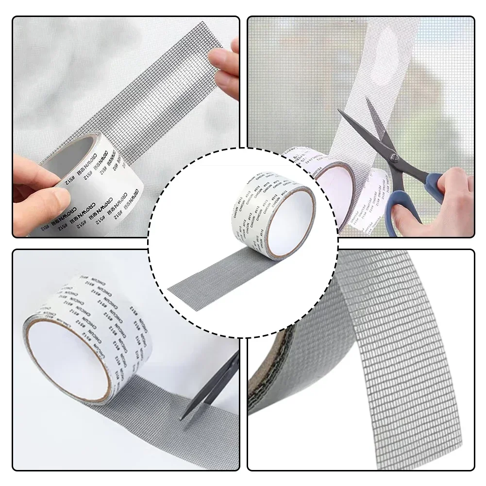 Mosquito Net Repair Tape Self Adhesive Window Screen Repair Patch Home Textile Net Anti-Insect Fly Mesh Broken Hole Repair Tape