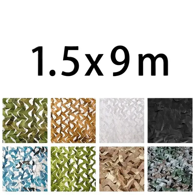 1.5x9M Reinforced Camouflage  Blue Jungle Black White  Army Hide Mesh Garden Shade Outdoor Awnings 1.5x9 1.5*9M