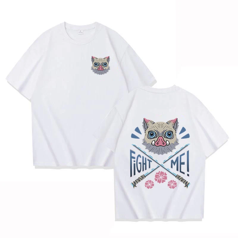 New Funny Hashibira Inosuke Print T-Shirt Women Loose Short Sleeve Round Neck Top Unisex Anime Casual Shirt Tees