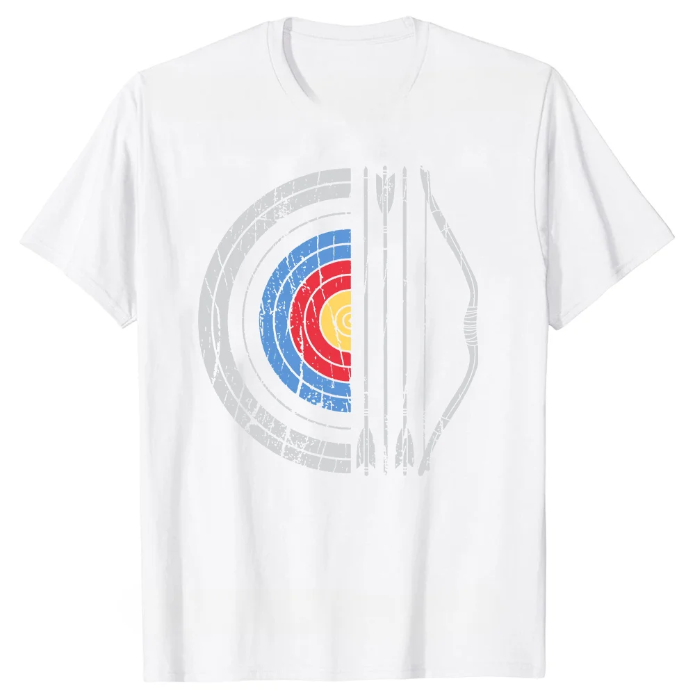 Cotton Birthday Gifts T-shirt Funny Archery Target Bow And Arrow Archer Retro Vintage Men Women Vintage Bow Bowhunting T Shirt