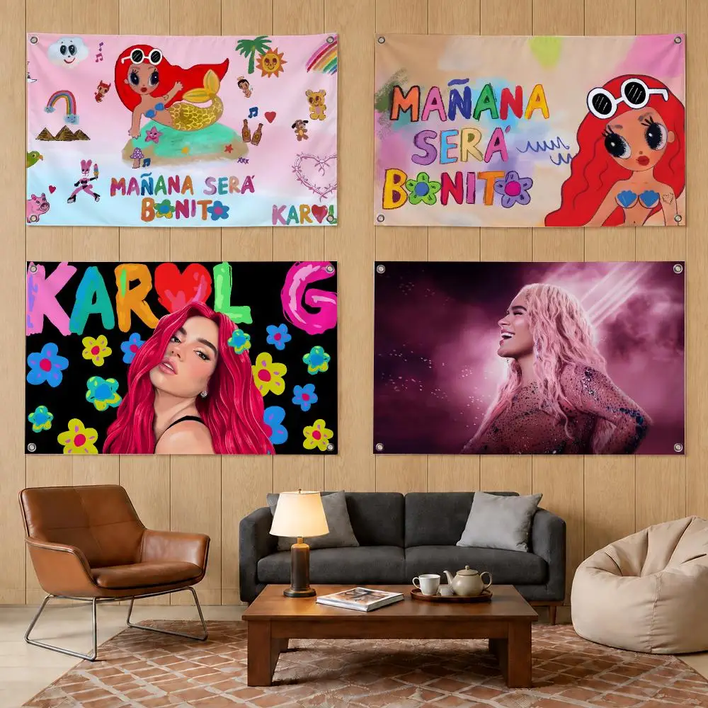 Karol G Latin Pop Reggaeton Singer Flags Decorative Banners Suitable For Outdoor Camping Family Parties And Garden Walls Gift