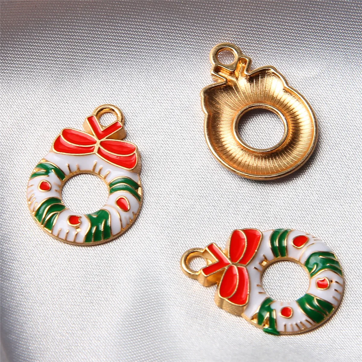 10 مجموعة متنوعة من زيت تقطير عيد الميلاد سانتا قفازات ثلج الأيل الجوارب الأقراط سوار قلادة الاكسسوارات ديي المجوهرات #3