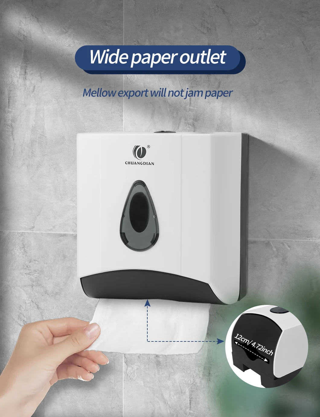 Toilet Paper Towel Rack Single Roll Toilet Tissue Dispenser Wall Mount Waterproof Smart Lock visbale window L5.91x W4.92x H6.6in