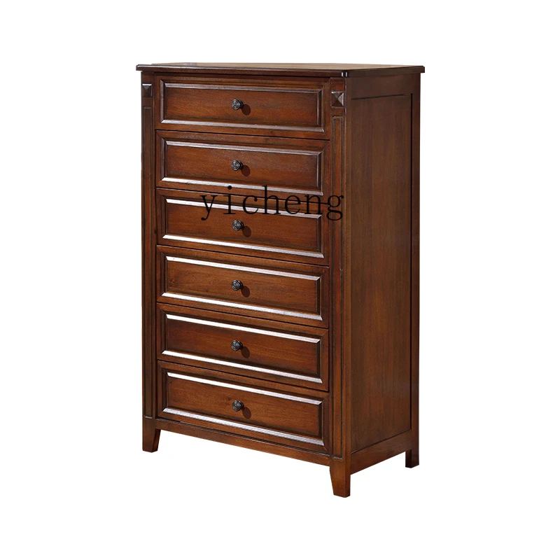 XL Chest of Drawers Solid Wood Locker with Drawer American Chest of Drawers European Style Bedroom Storage Cabinet