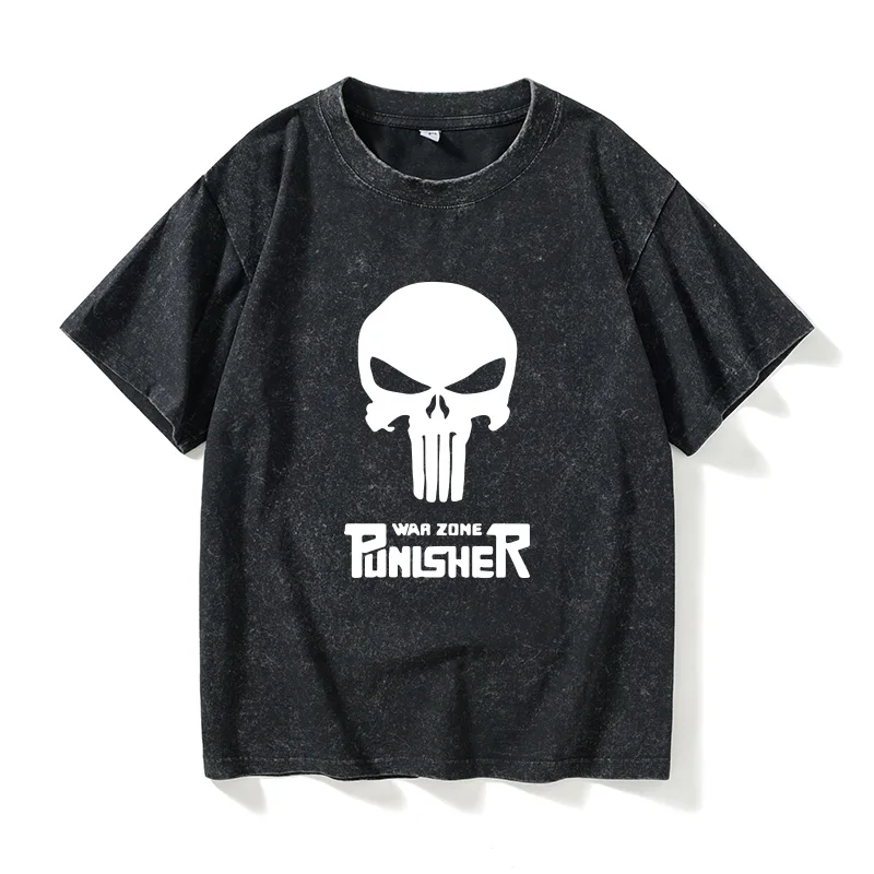 

Loose Fit Skull Head T-irt ort Sve round Ne Women's Summer Casual Cotton Top ex Couple's Wear Comfortable