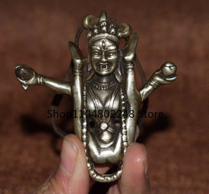 2.5inch Goddess Buddha Statue Amulet Pendant Old Tibetan Sivler Vajrayogini